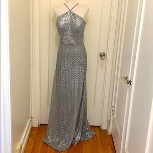 🩶 Mori Lee silver evening gown